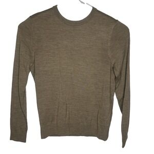 Van Heusen Lightweight Basic Sweater Mens Size Medium Wool Blend Heather Brown